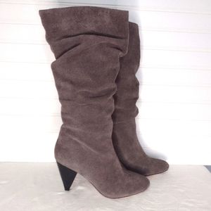 NWT Sole Society Gray Suede Slouch Boots Size 8